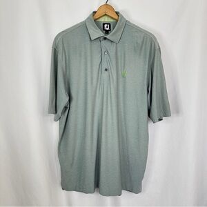 Footjoy FJ Golf Polo Shirt Mens XL Gray Short‎ Sleeve Lime Green Spandex